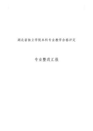 化学工程与工艺专业整改报告