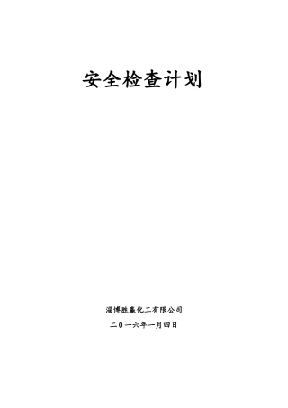 化工公司安全检查计划