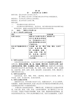 化工生产认识教案