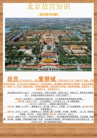 北京故宫知识和超清图俯瞰图平面图