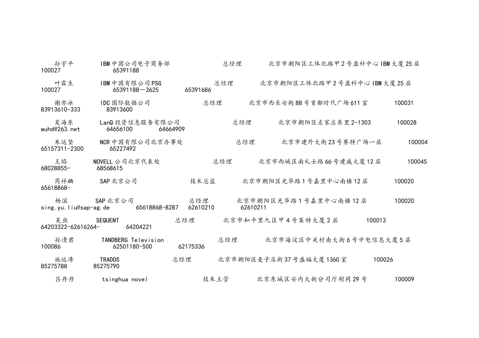北京知名企业经理通讯录精准版_第3页