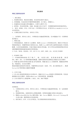北大青鸟岗位职责1229