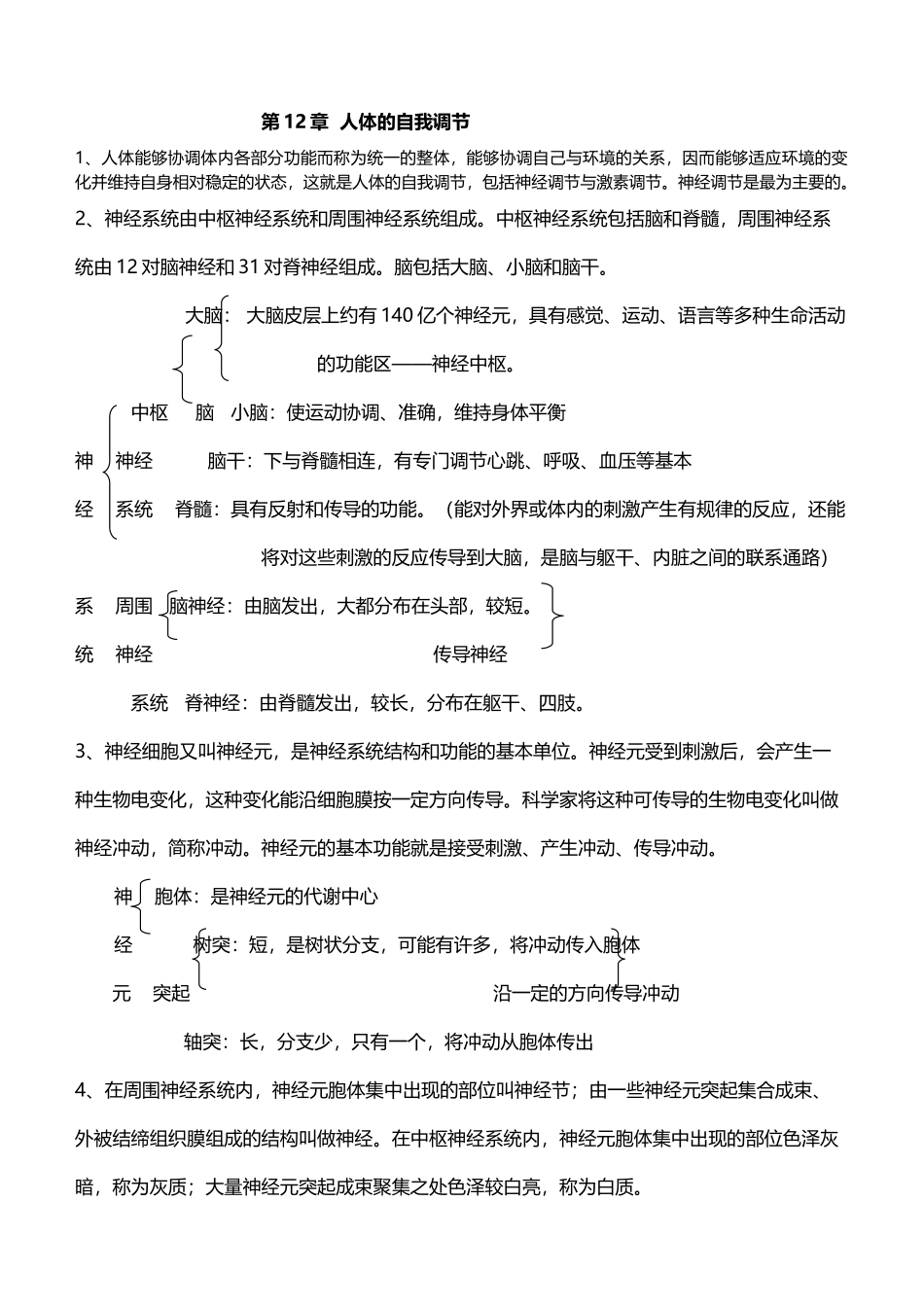 北师大版七年级生物下册第12章知识要点_第2页