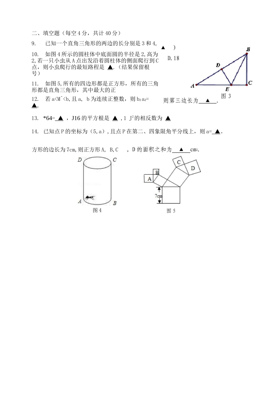 北师大版八年级上册期中考试数学试题及答案_第2页