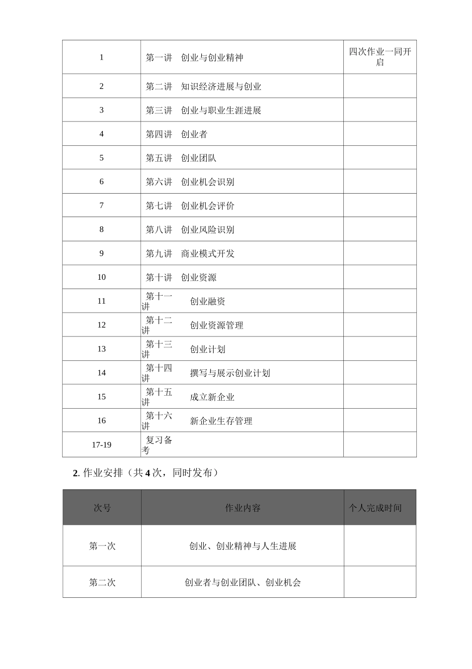 北语18春《创业基础与案例分享》课程实施计划_第3页