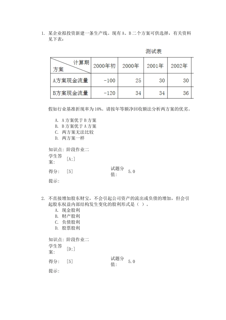 北邮财务管理阶段作业二_第1页