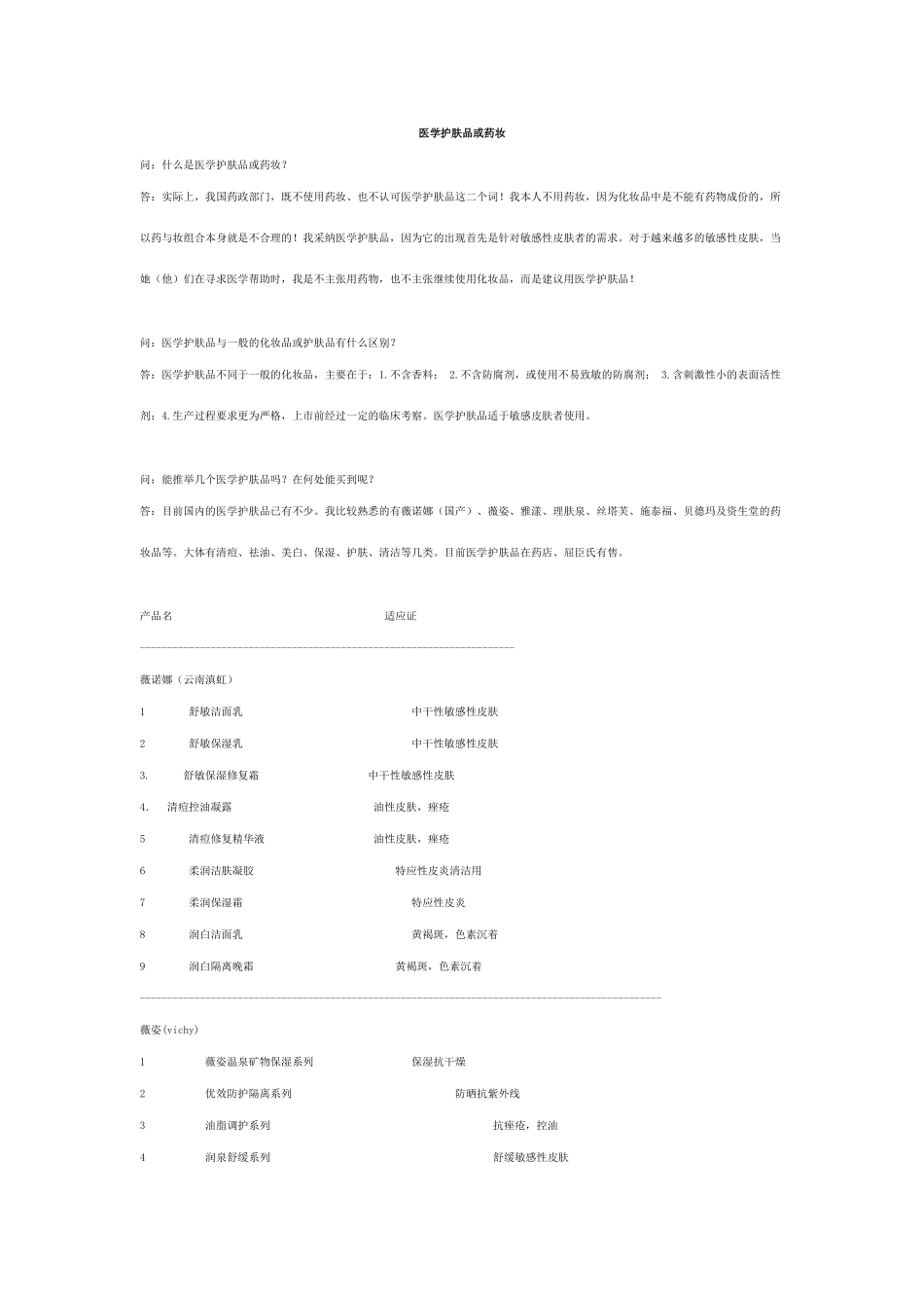 医学护肤品或药妆_第1页