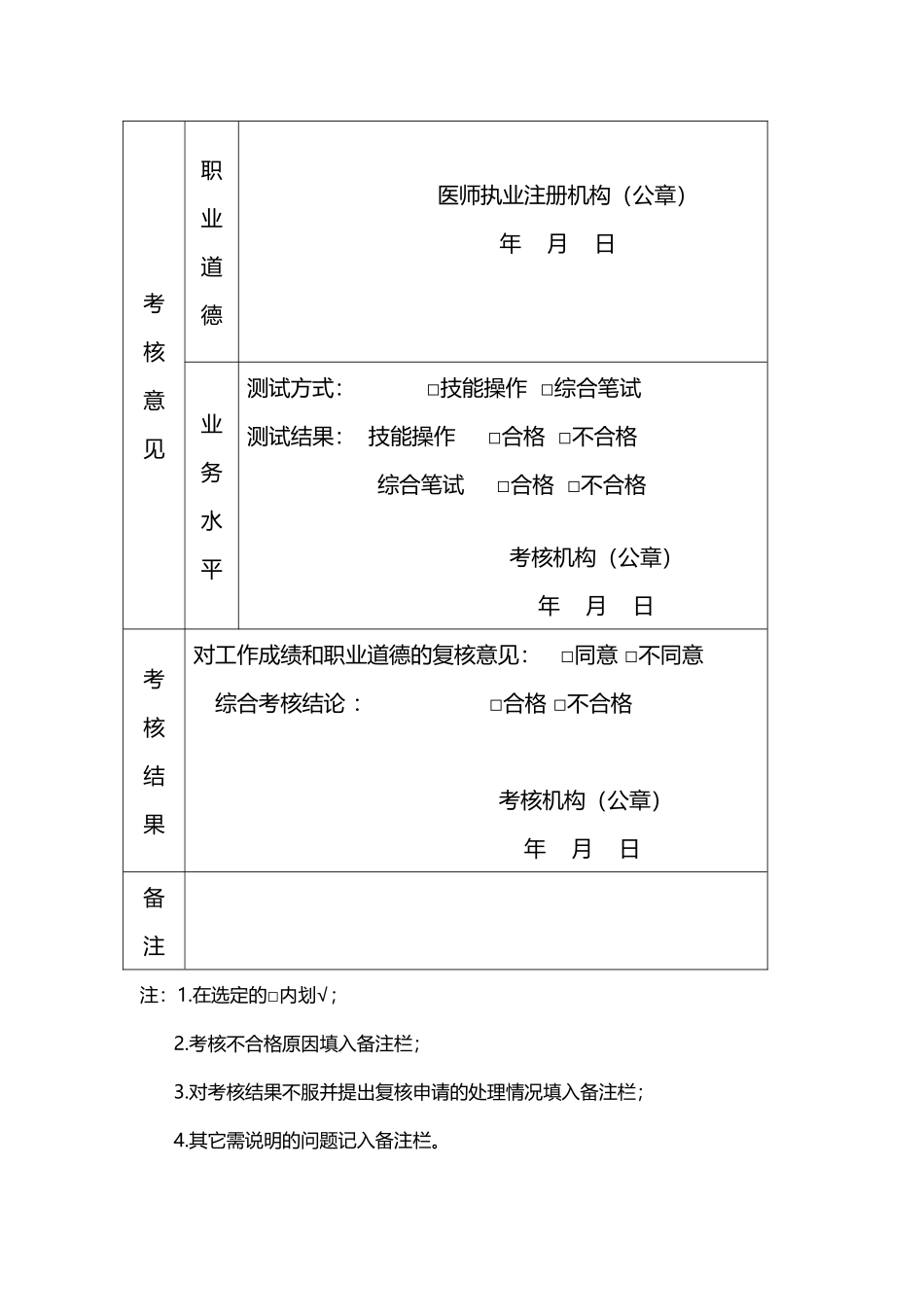 医师定期考核表模板_第3页