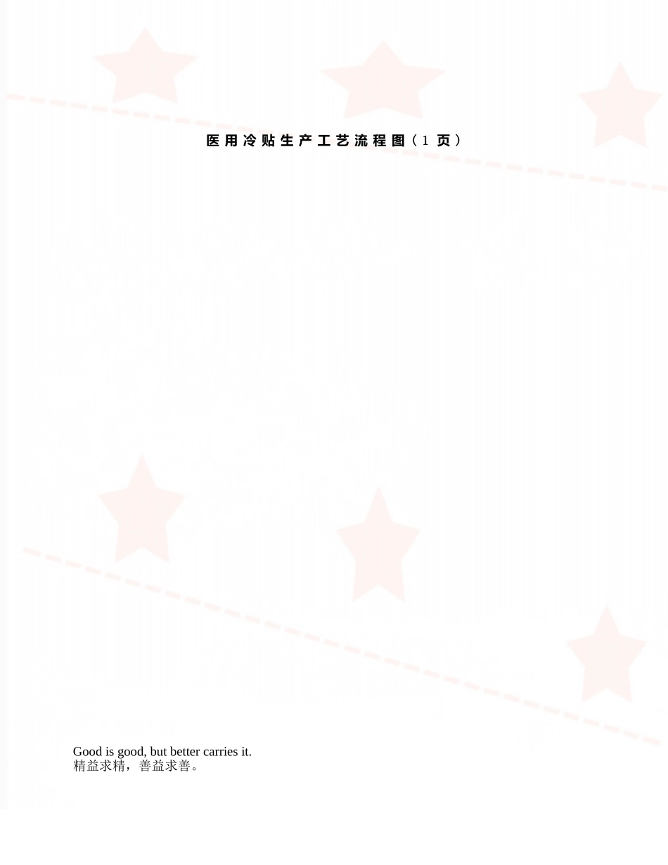 医用冷贴生产工艺流程图_第1页