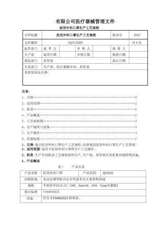 医用外科口罩工艺
