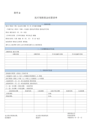 医疗保障基金结算清单