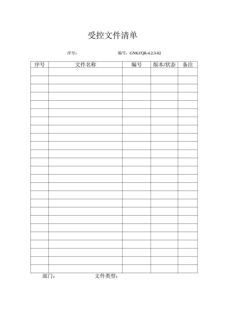 医疗器械公司质量手册表格_第2页