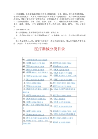 医疗器械基本知识总结