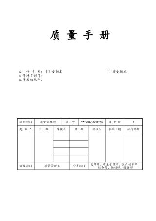 医疗器械质量手册