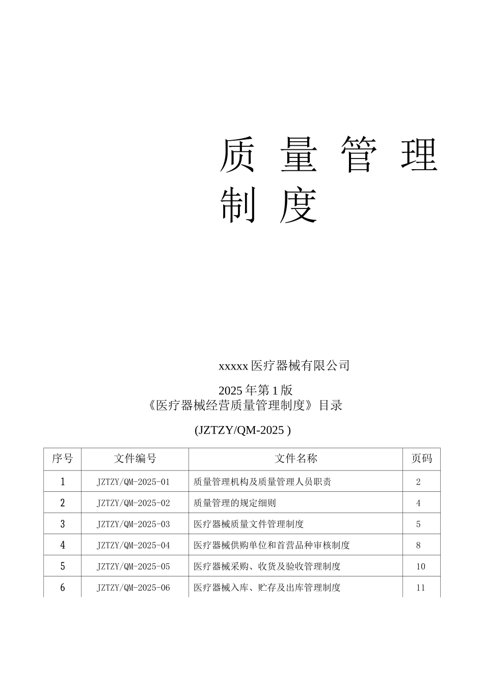 医疗器械质量管理制度-全套_第1页