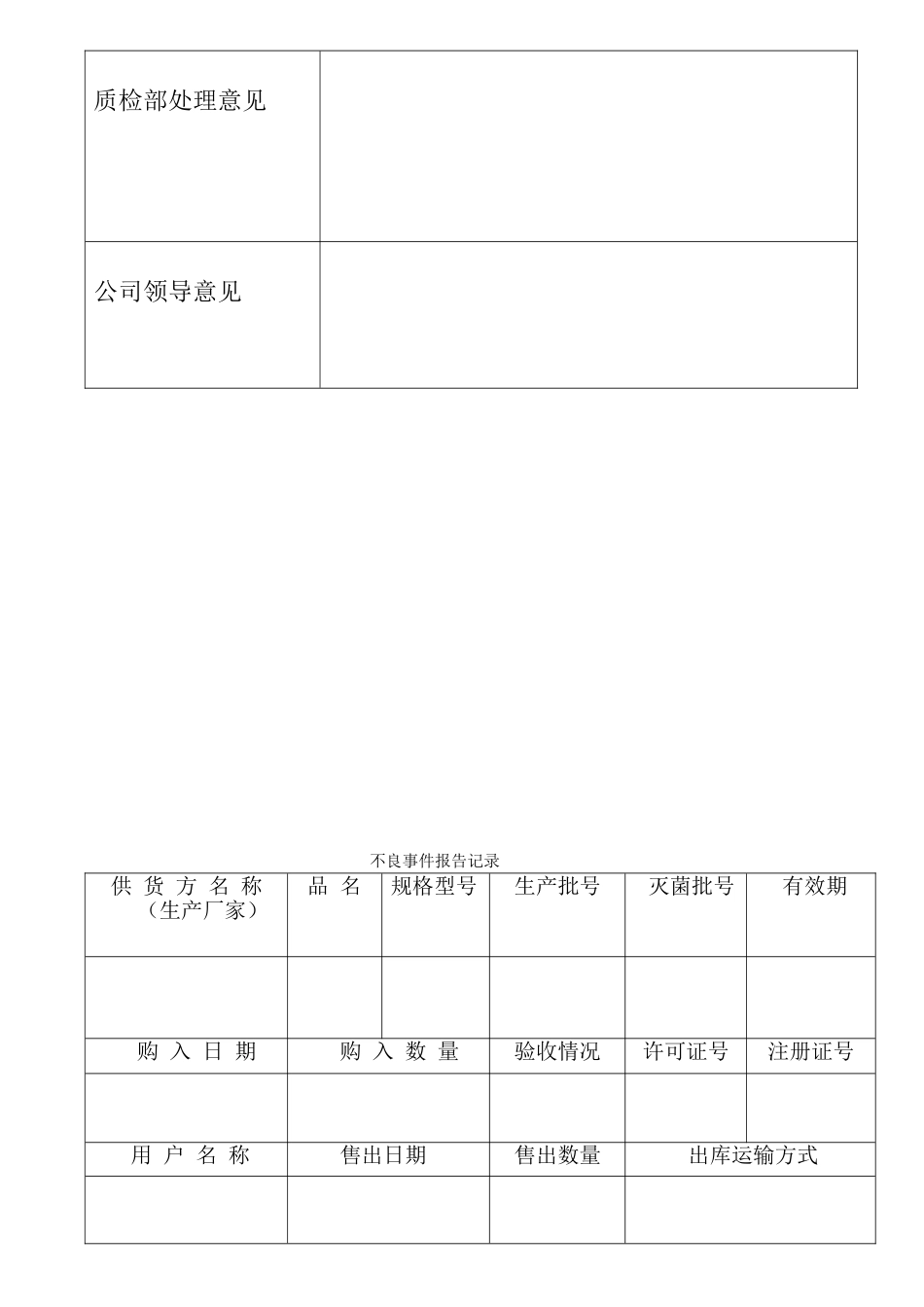 医疗器械质量管理记录表格_第3页
