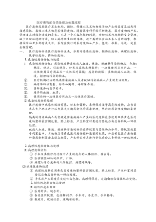 医疗废物分类处理处置流程