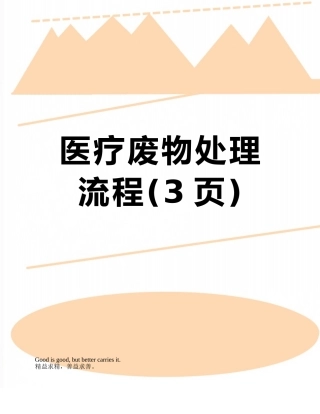 医疗废物处理流程