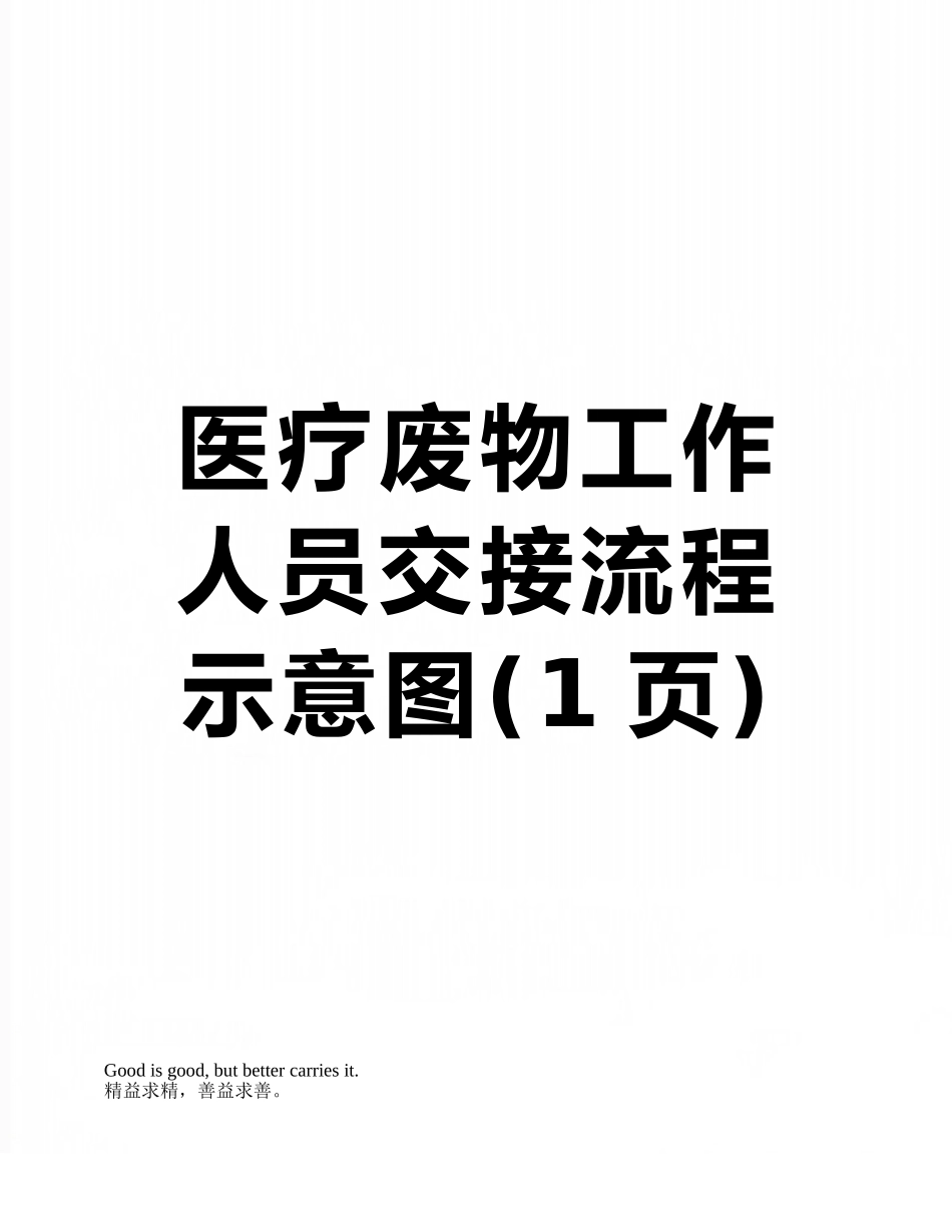 医疗废物工作人员交接流程示意图_第1页