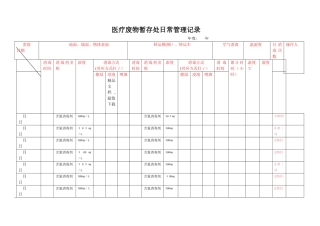 医疗废物暂存点消毒记录表