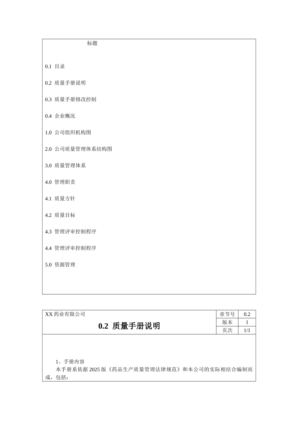 医药企业新版质量管理手册_第3页