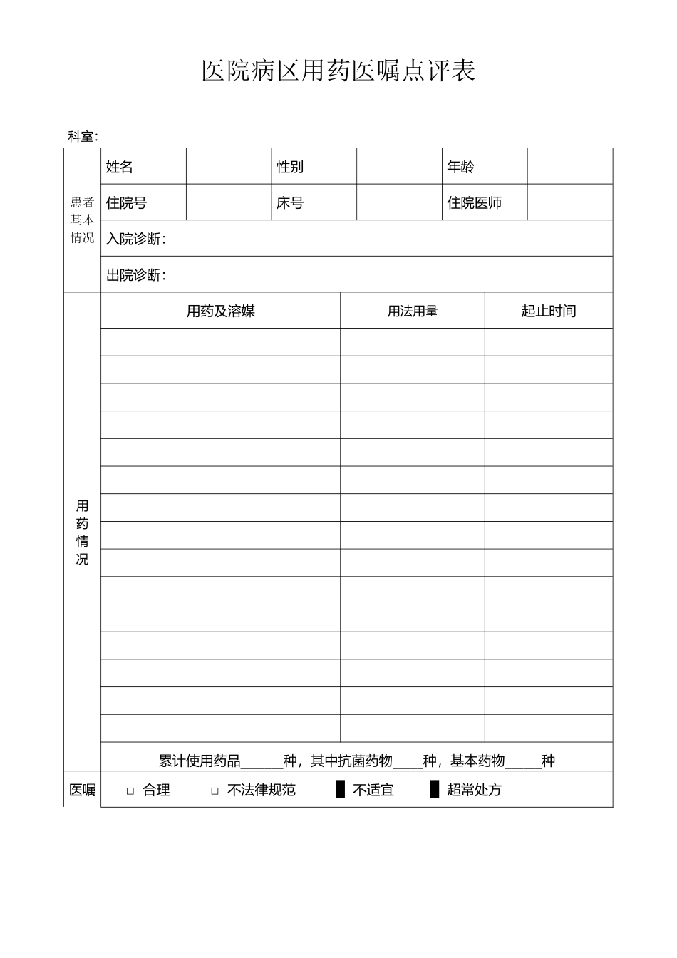 医院住院医嘱点评表_第2页