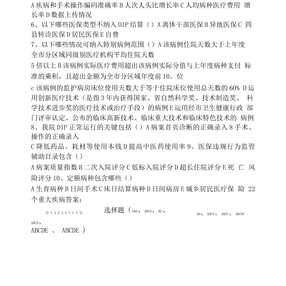 医院医保DIP政策知识点考试试题_第2页