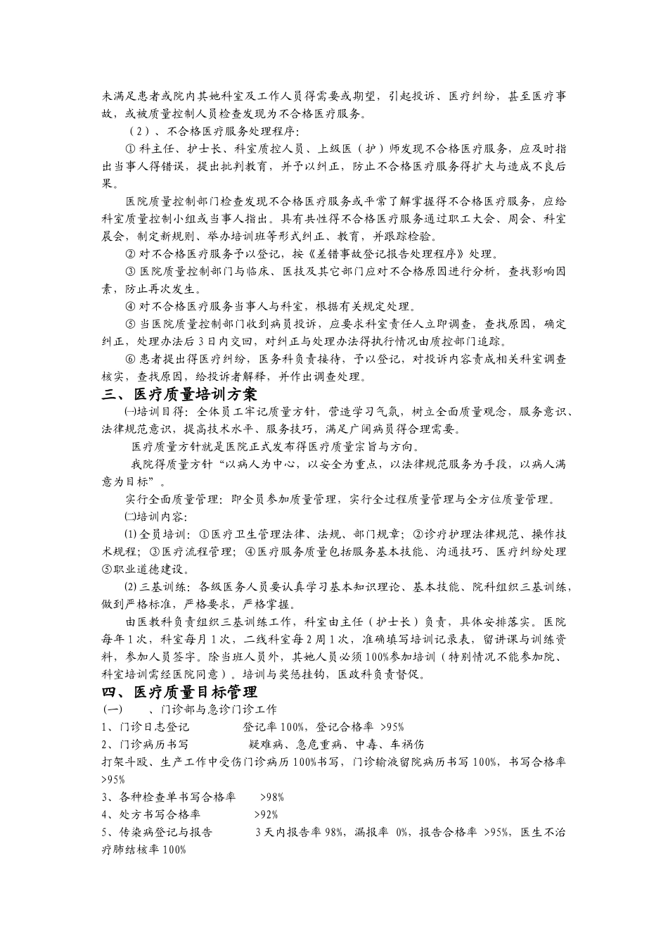 医院医疗质量管理与考核标准及奖惩_第3页