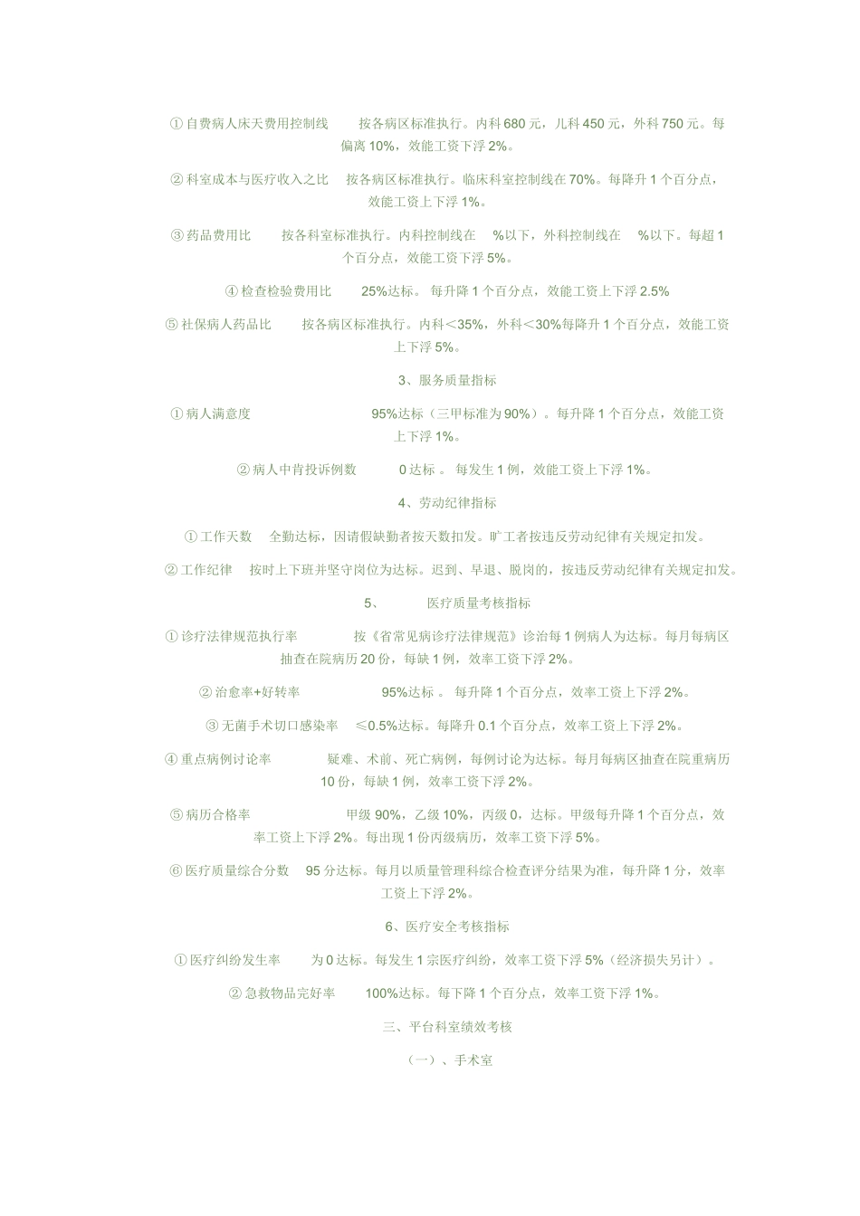 医院实施绩效考核方案._第2页