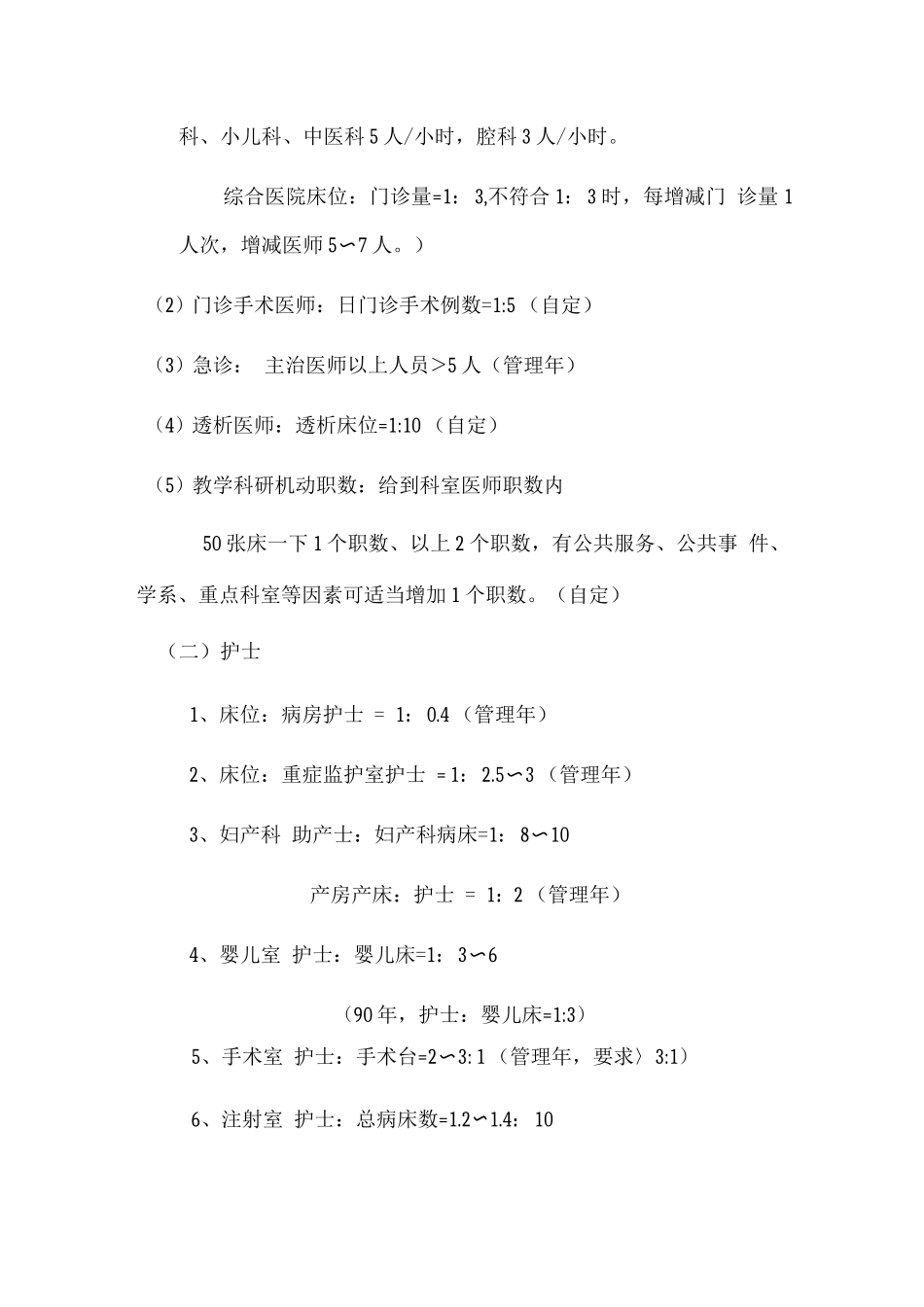 医院岗位设置及人员编制标准_第3页