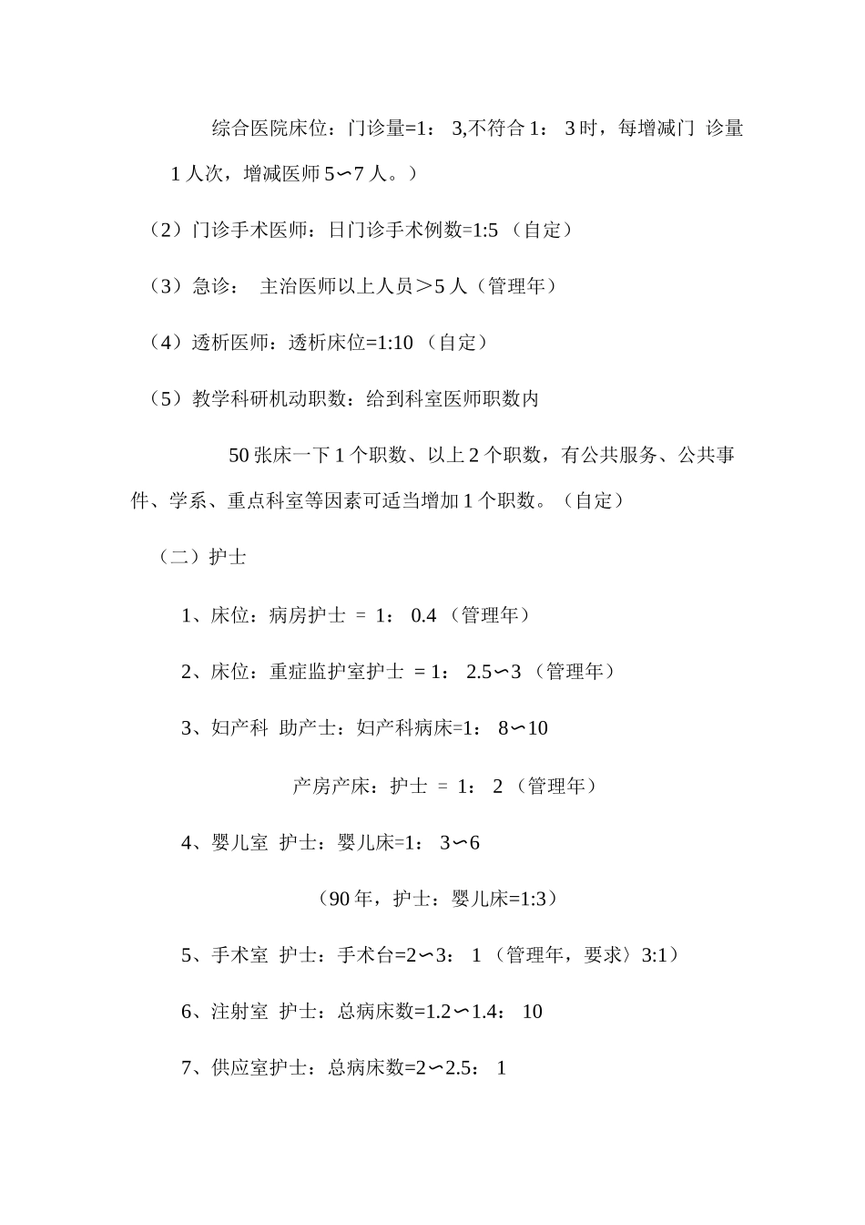 医院岗位设置及人员编制标准0_第3页