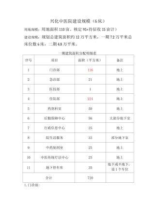 医院建筑设计任务书6床增加