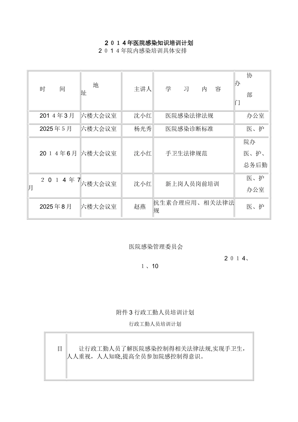 医院感染知识培训计划_第1页