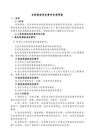 医院感染突发事件处理预案