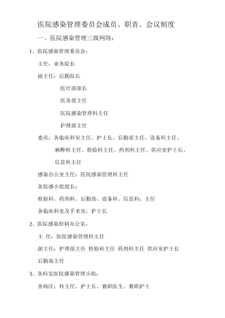 医院感染管理委员会成员