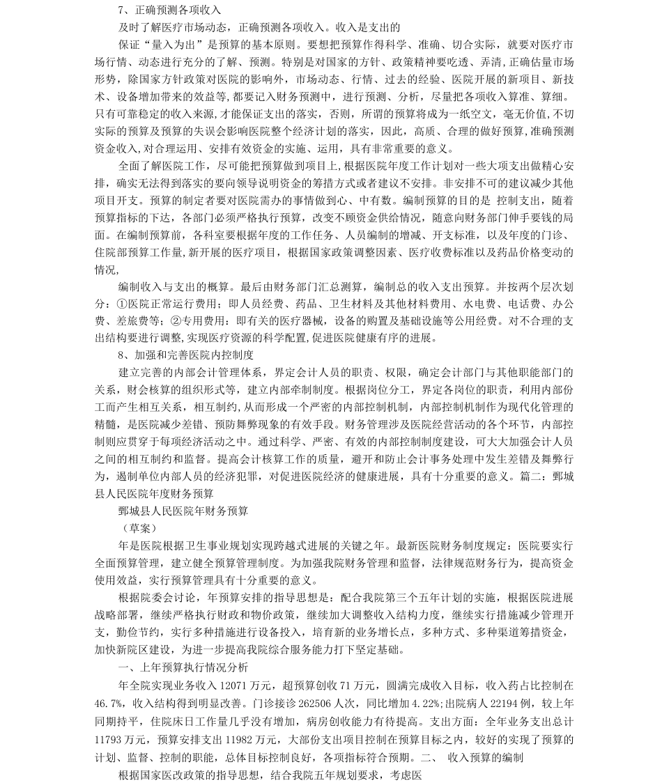 医院财务预算_第2页