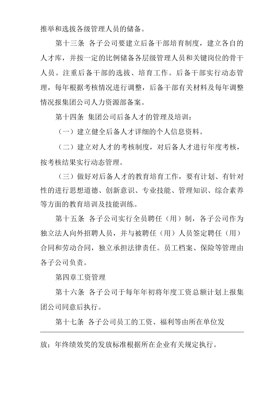 单位公司企业子公司人力资源管理办法_第3页