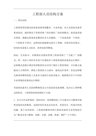 单位公司企业工程部人员结构方案