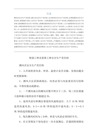 单位公司企业特殊工种及重要工种安全生产责任制