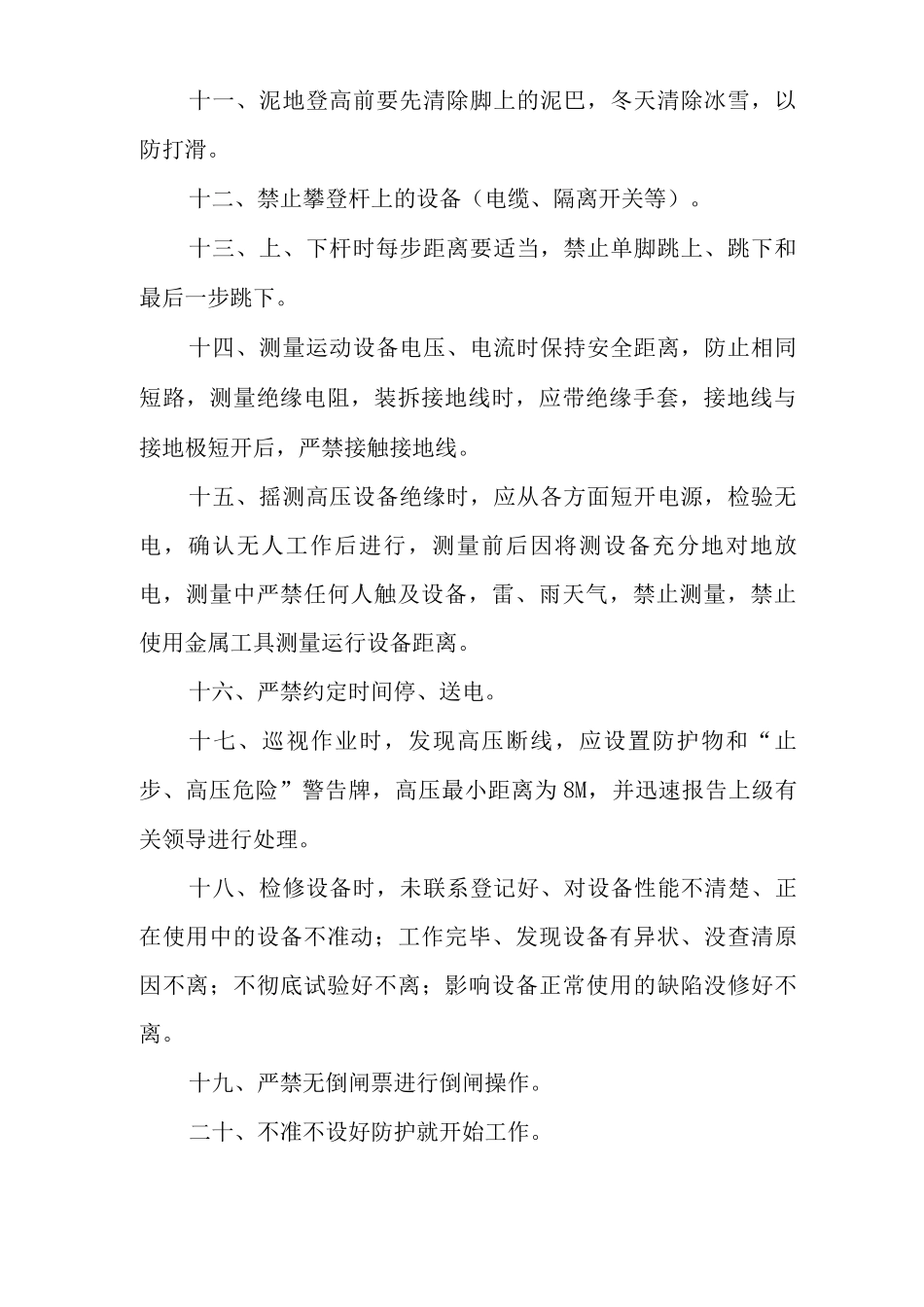 单位公司企业电力安全作业标准_第2页