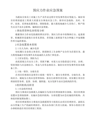 单位公司企业预应力作业应急预案