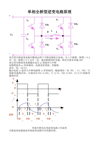 单相全桥逆变电路原理