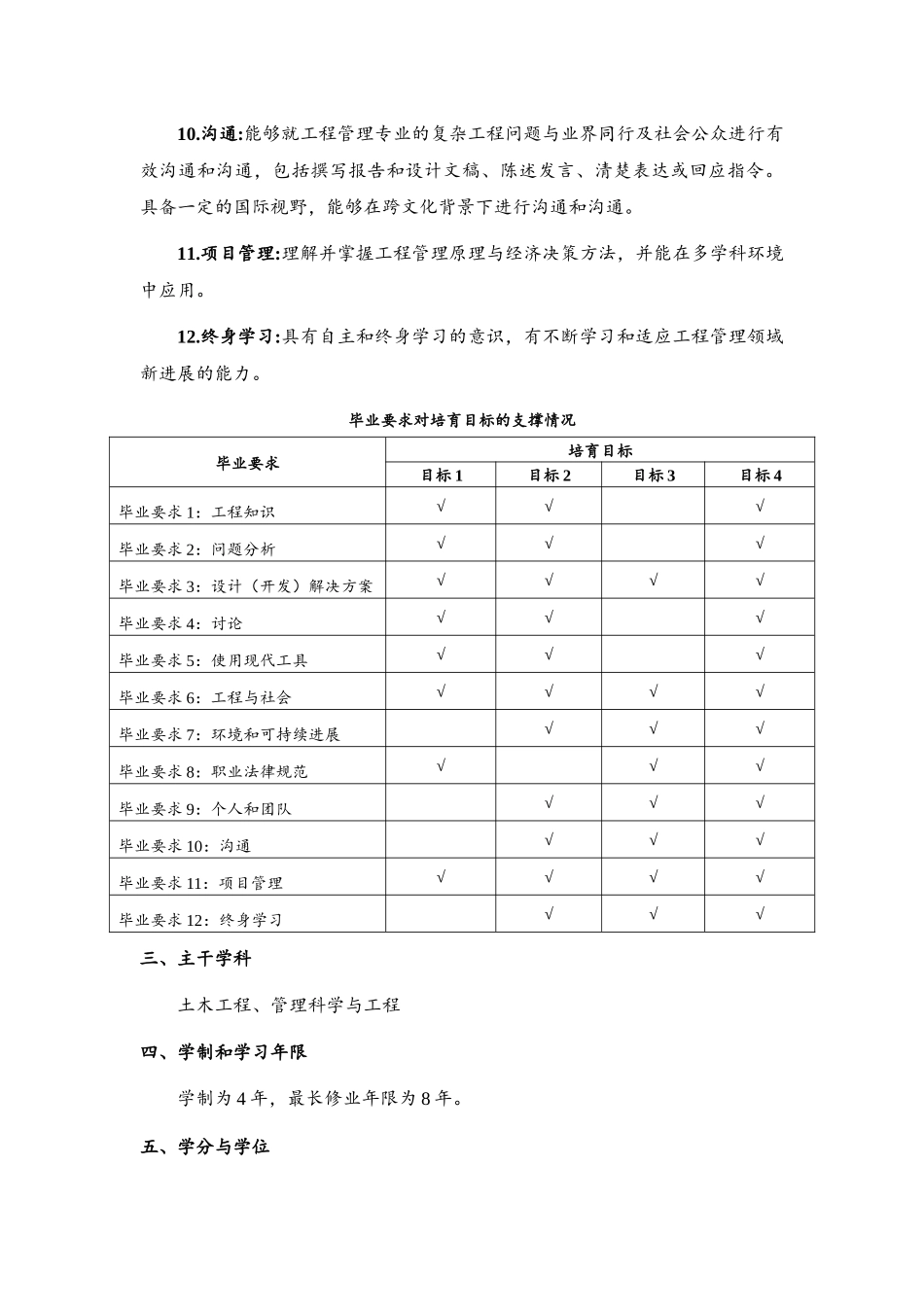 南通大学工程管理专业人才培养方案一、培养目标_第3页