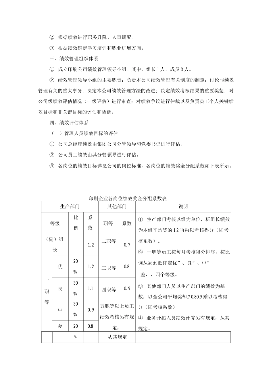 印刷企业绩效考核管理制度_第2页