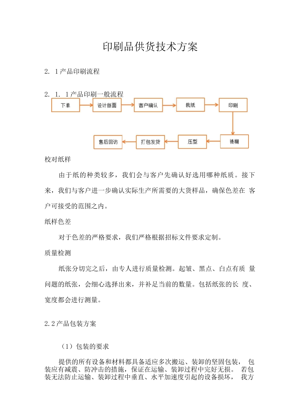 印刷品供货技术方案_第1页