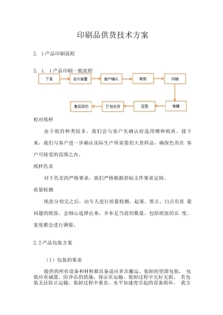 印刷品供货技术方案