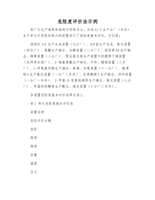 危险度评价法示例