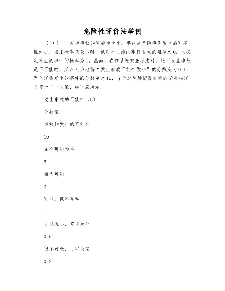 危险性评价法举例_第1页