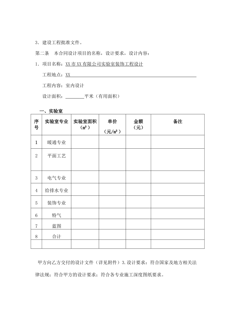 厂房装修工程设计合同模板_第3页