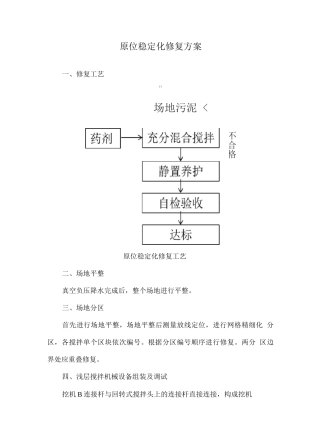 原位稳定化修复方案
